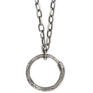 Gucci Ouroboros Mens Sterling Silver Pendant Necklace 35"
